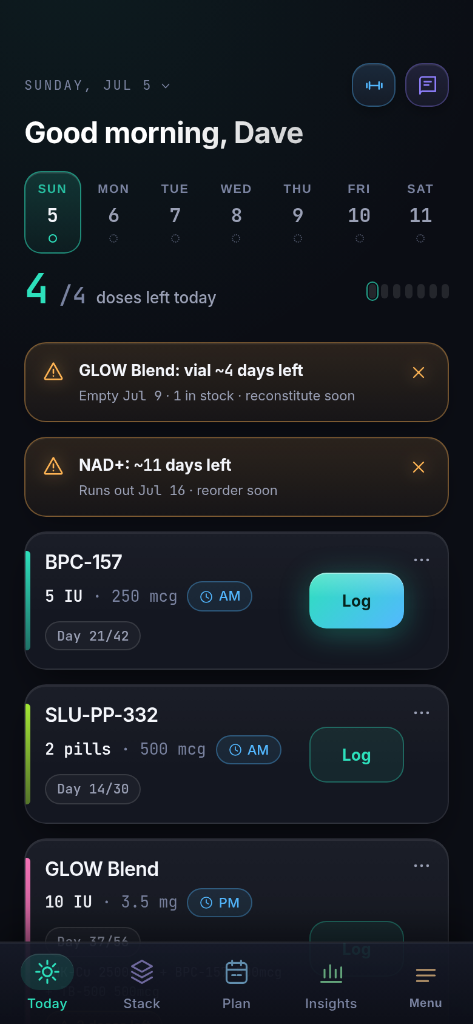 Peptide Tracker App